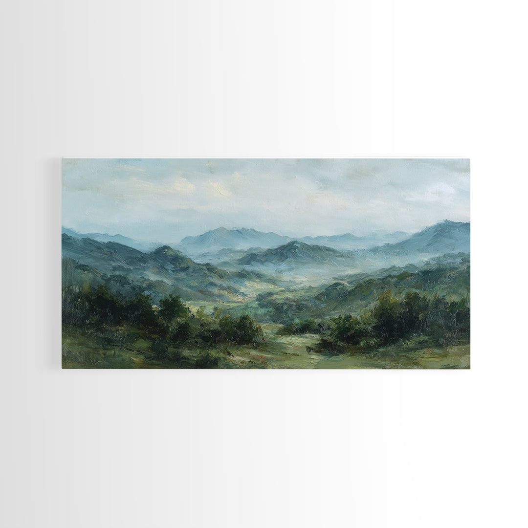 Classic Landscape with Rolling Green Hills Canvas Print, Bed and Breakfast Art, Farmhouse Decor, Living Room Decor, BAB-2x1-92