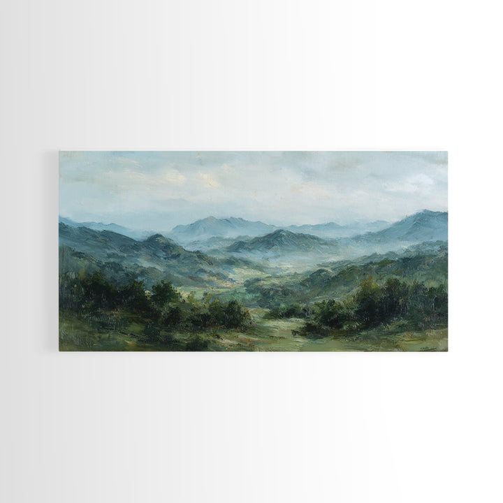 Classic Landscape with Rolling Green Hills Canvas Print, Bed and Breakfast Art, Farmhouse Decor, Living Room Decor, BAB-2x1-92