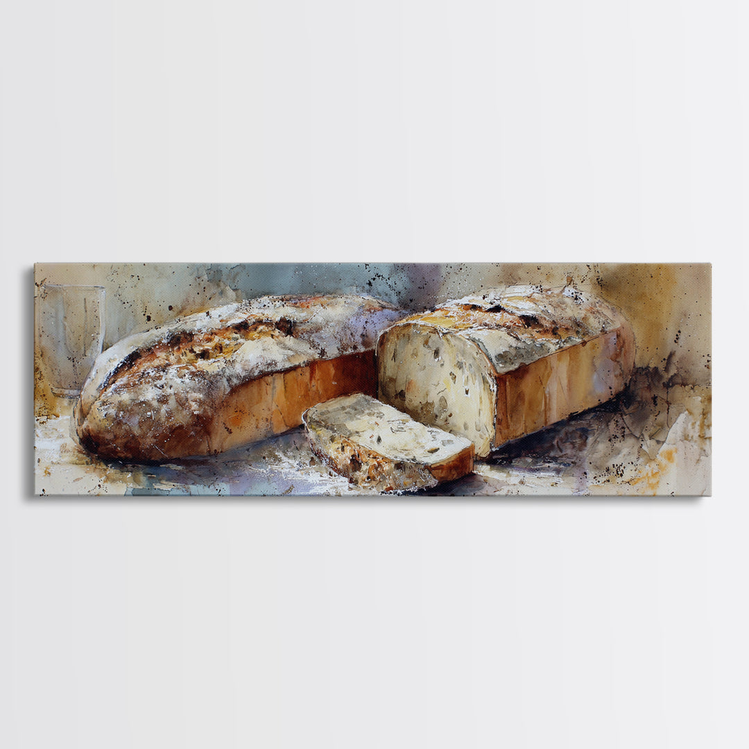 Freshly Baked Bread Canvas Print, Bed and Breakfast Art, Gallery Decor, Living Room Decor, Fine Art, Wall Art, BAB-3x1-36