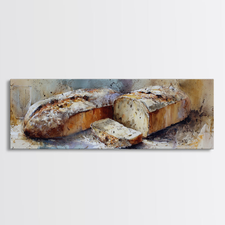Freshly Baked Bread Canvas Print, Bed and Breakfast Art, Gallery Decor, Living Room Decor, Fine Art, Wall Art, BAB-3x1-36