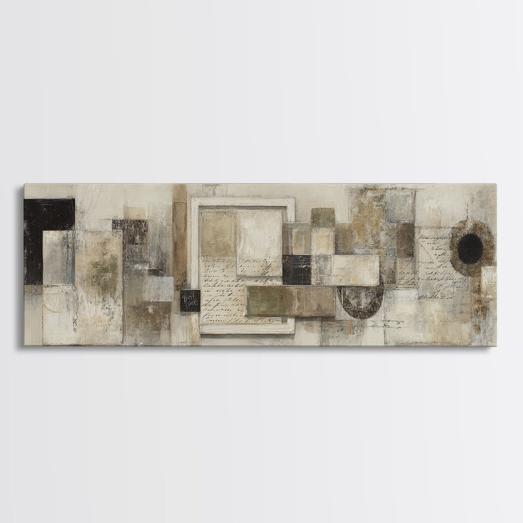 Antique Key and Handwritten Letter Arrangement Without Canvas Print, Bed and Breakfast Art, Neutral Decor, Living Room Decor, BAB-3x1-73