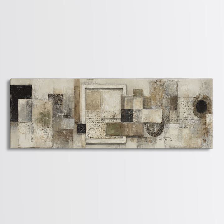 Antique Key and Handwritten Letter Arrangement Without Canvas Print, Bed and Breakfast Art, Neutral Decor, Living Room Decor, BAB-3x1-73