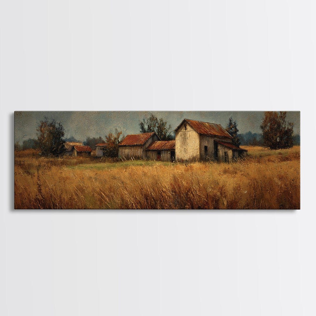 Apple Orchard Scene Framed Canvas Print, Bed and Breakfast Art, Coffee Wall Art, Living Room Decor, Fine Art, BAB-3x1-77
