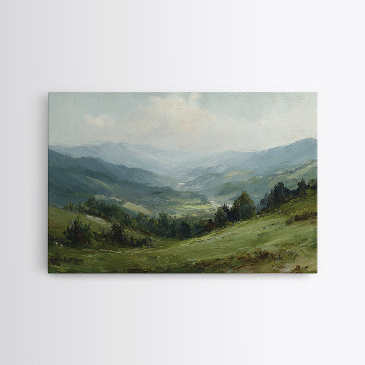 Classic Landscape with Rolling Green Hills Canvas Print, Bed and Breakfast Art, Bedroom Wall Decor, Living Room Decor, BAB-3x2-28