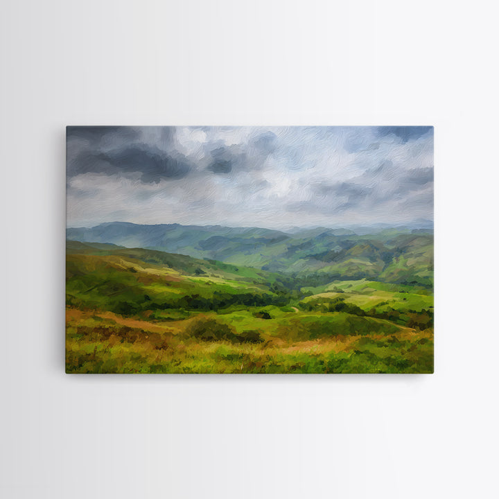 Classic Landscape with Rolling Green Hills Canvas Print, Bed and Breakfast Art, Farmhouse Decor, Living Room Decor, Fine Art, BAB-3x2-4
