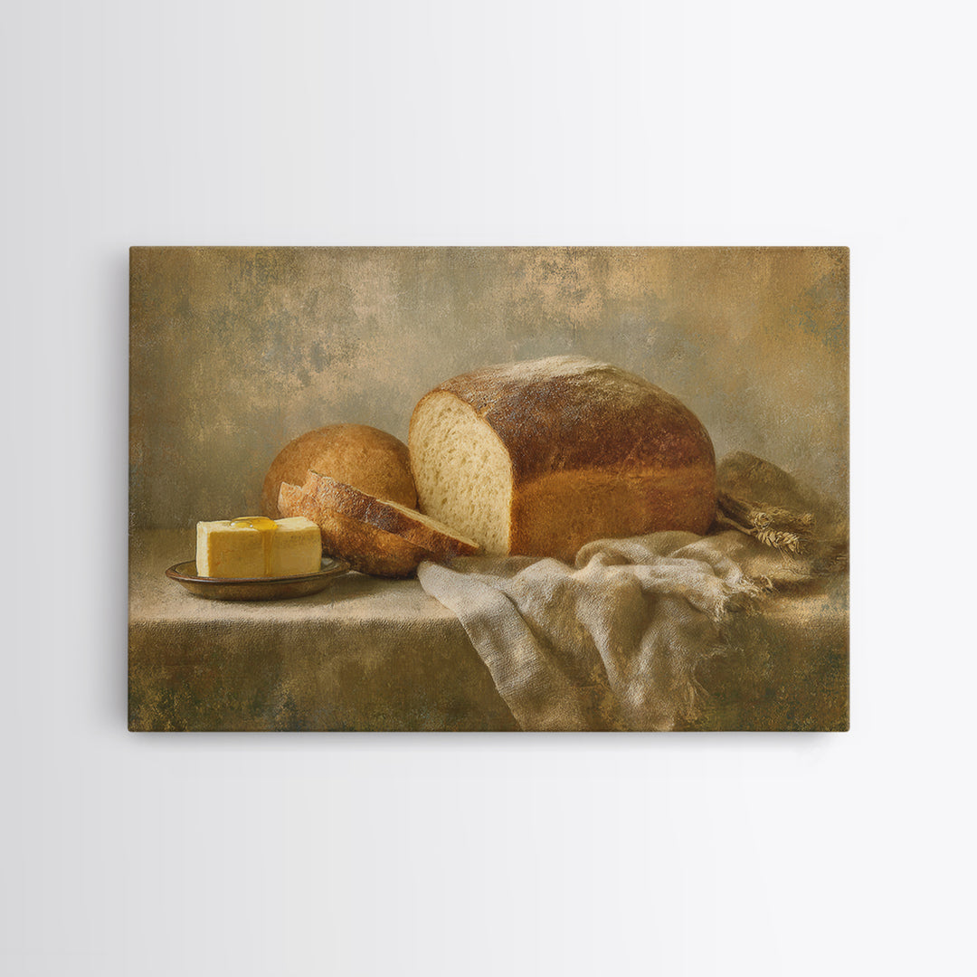 Freshly Baked Bread Canvas Print, Bed and Breakfast Art, Gallery Decor, Living Room Decor, Fine Art, Wall Art, BAB-3x2-48