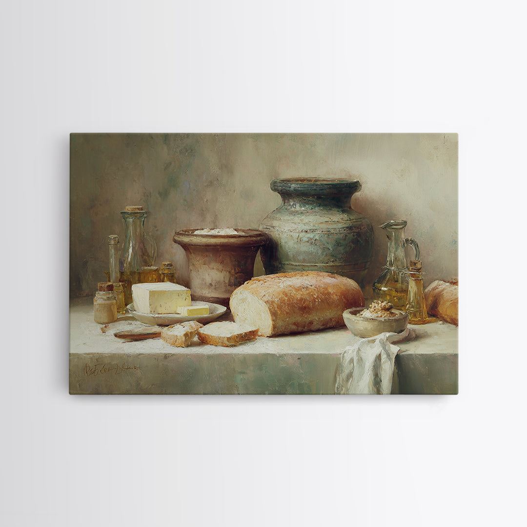 Freshly Baked Bread Canvas Print, Bed and Breakfast Art, Contemporary Art, Living Room Decor, Fine Art, Bedroom Decor, BAB-3x2-72