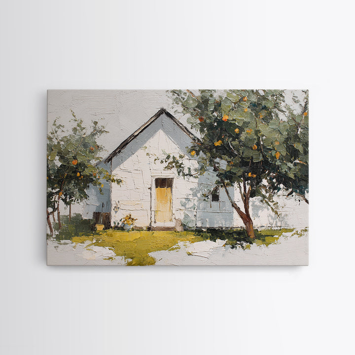 Apple Orchard Scene Canvas Print, Bed and Breakfast Art, Boho Decor, Living Room Decor, Oil Painting, Art Print, BAB-3x2-89