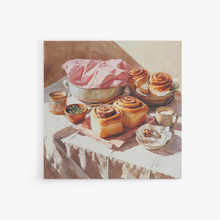 Cinnamon Rolls in a Warm Country Kitchen Canvas Print, Bakery Art, Digital Download Art, Bakery Decor, Fine Art, Patisserie, BAK-1x1-35