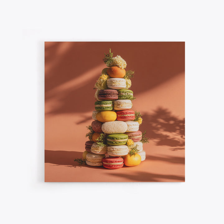 Single Perfect Macaron Tower Canvas Print, Bakery Art, Print, Bakery Decor, Fine Art, Patisserie, Food Art, Kitchen Print, BAK-1x1-99