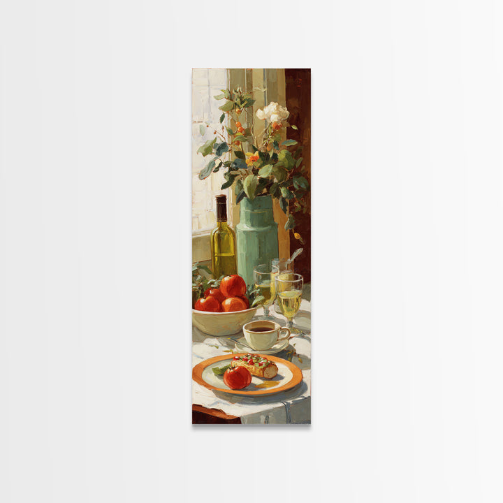 Painterly Eclair and Coffee Still Life Framed Canvas Print, Bakery Art, Print, Bakery Decor, Fine Art, Patisserie, Food Art, BAK-1x3-24