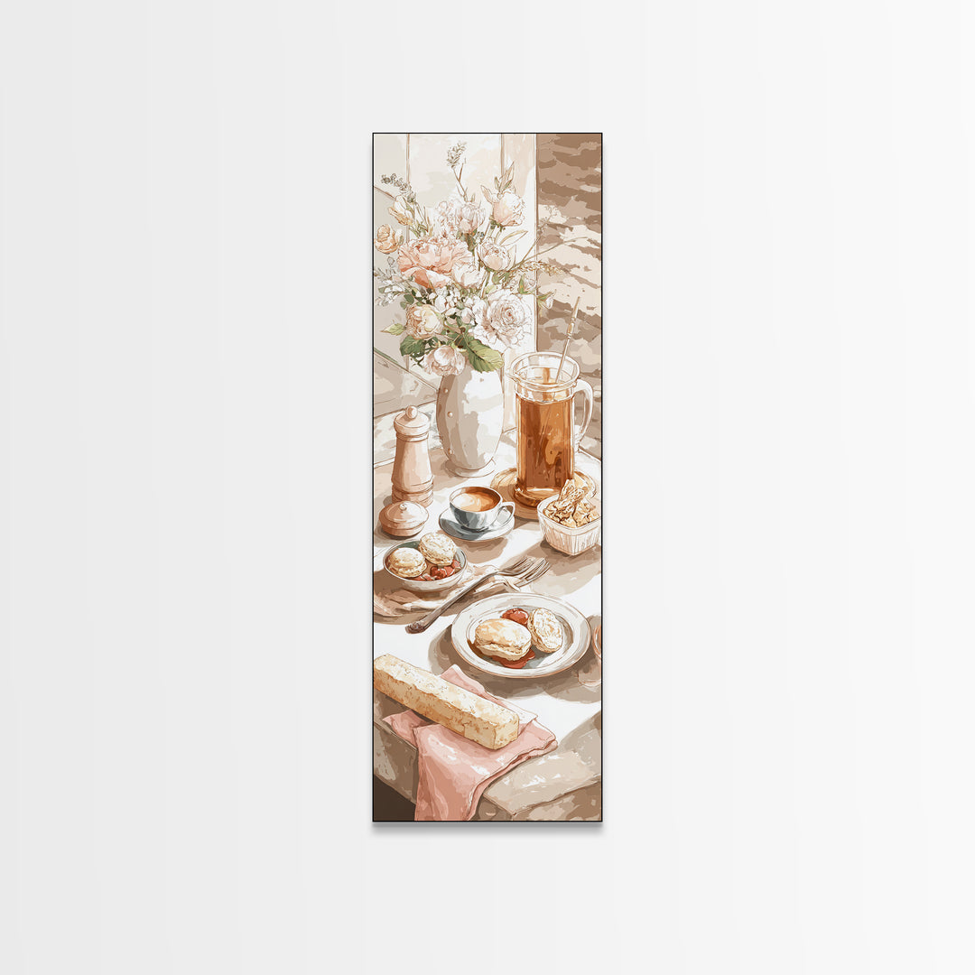 Tea and Scone Arrangement Canvas Print, Bakery Art, Printable Wall Art, Bakery Decor, Fine Art, Patisserie, Coffee Wall Art, BAK-1x3-32