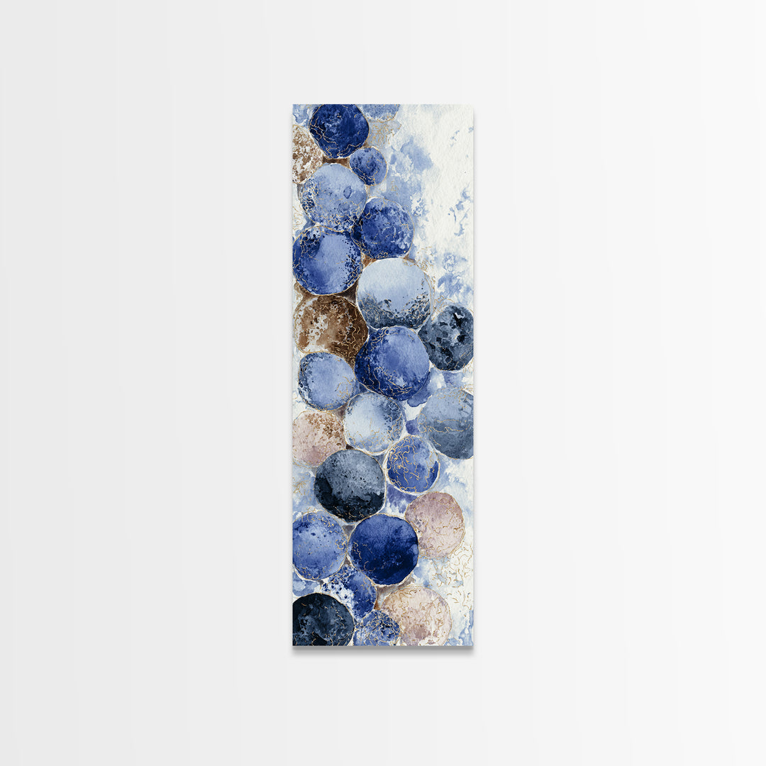 Blueberry Galette with Rustic Farmhouse Texture Canvas Print, Bakery Art, Watercolor Painting, Bakery Decor, Patisserie, BAK-1x3-35