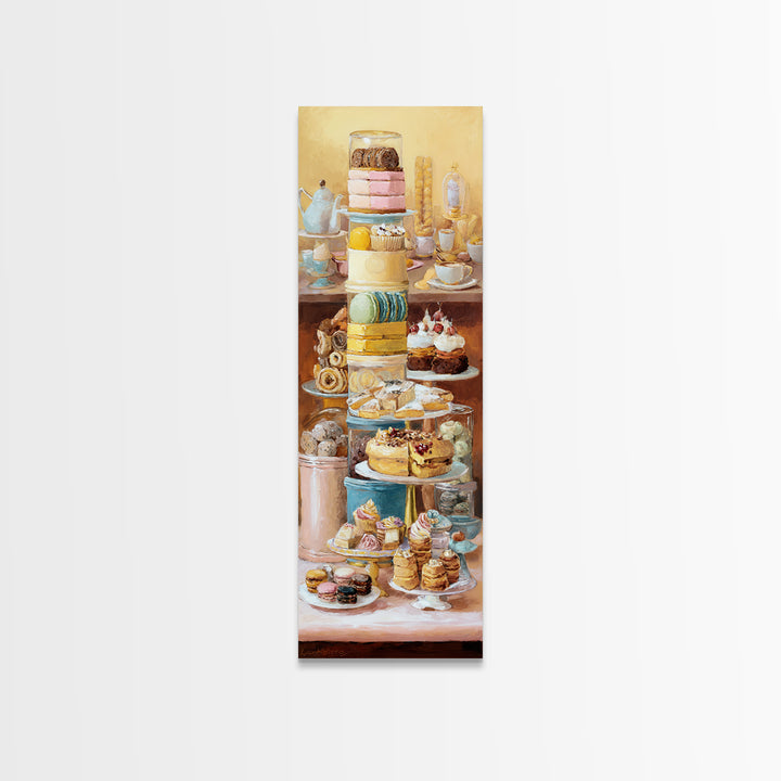 French Patisserie Window Display of Pastel Pastries Canvas Print, Bakery Art, Gallery Decor, Bakery Decor, Fine Art, Patisserie, BAK-1x3-38