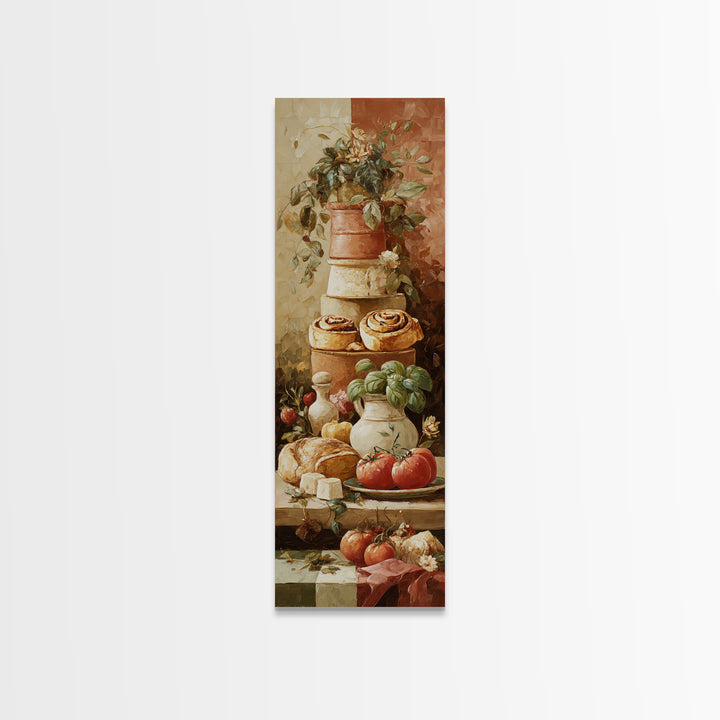 Cinnamon Rolls in a Warm Country Kitchen Framed Canvas Print, Bakery Art, Gallery Decor, Bakery Decor, Fine Art, Patisserie, BAK-1x3-71