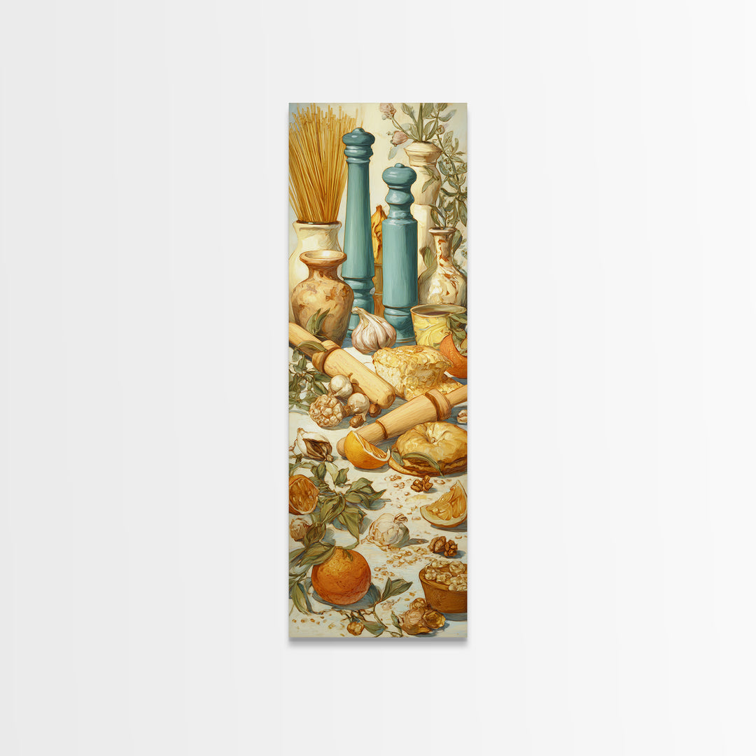 Patisserie Pattern of Rolling Pins and Pastries Canvas Print, Bakery Art, Kitchen Art Print, Bakery Decor, Fine Art, Patisserie, BAK-1x3-81