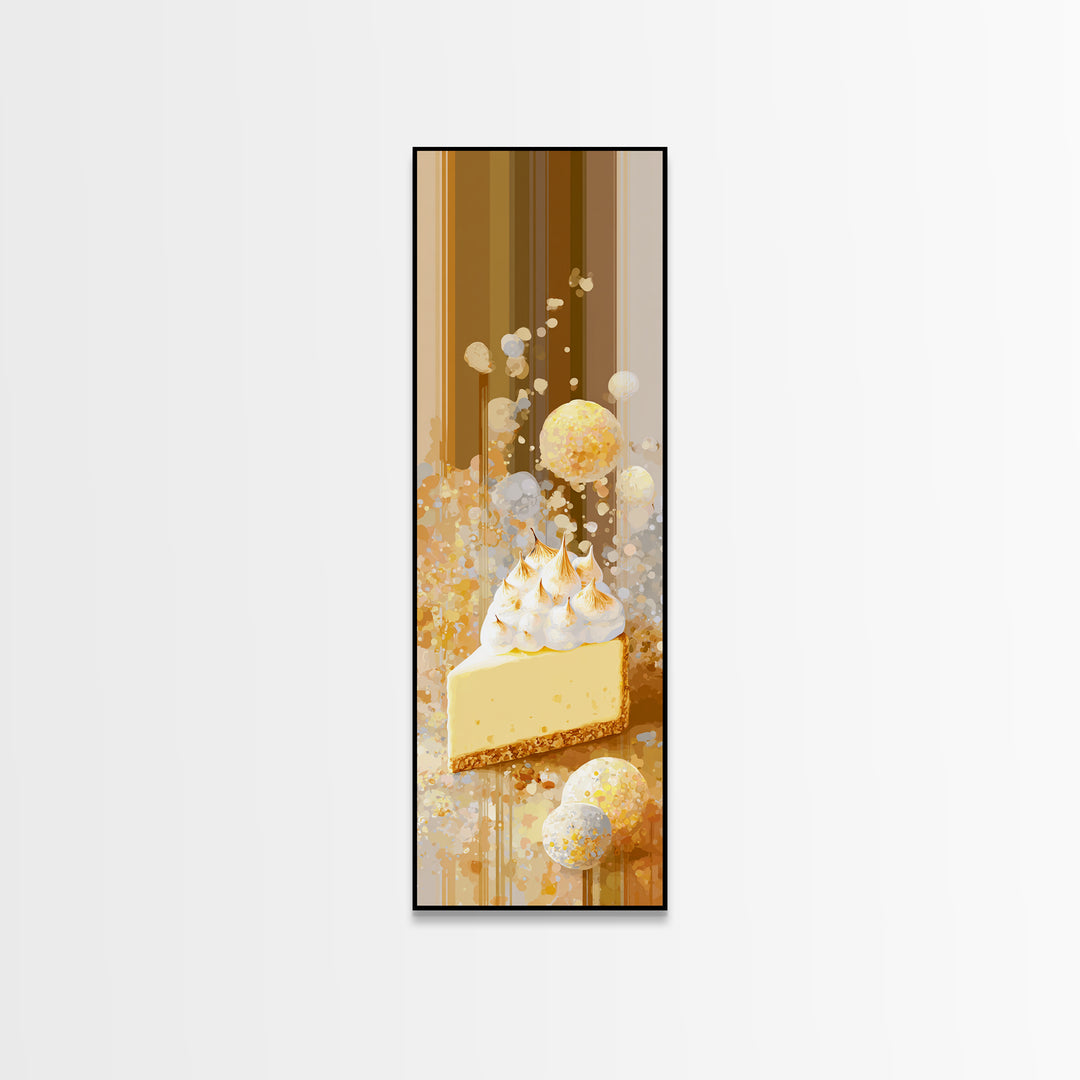 Lemon Meringue Pie Slice Canvas Print, Bakery Art, Room Decor, Bakery Decor, Fine Art, Patisserie, Digital Print, Printable Art, BAK-1x3-94
