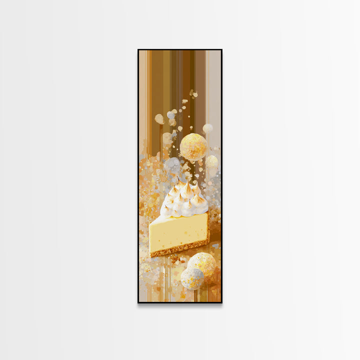 Lemon Meringue Pie Slice Canvas Print, Bakery Art, Room Decor, Bakery Decor, Fine Art, Patisserie, Digital Print, Printable Art, BAK-1x3-94