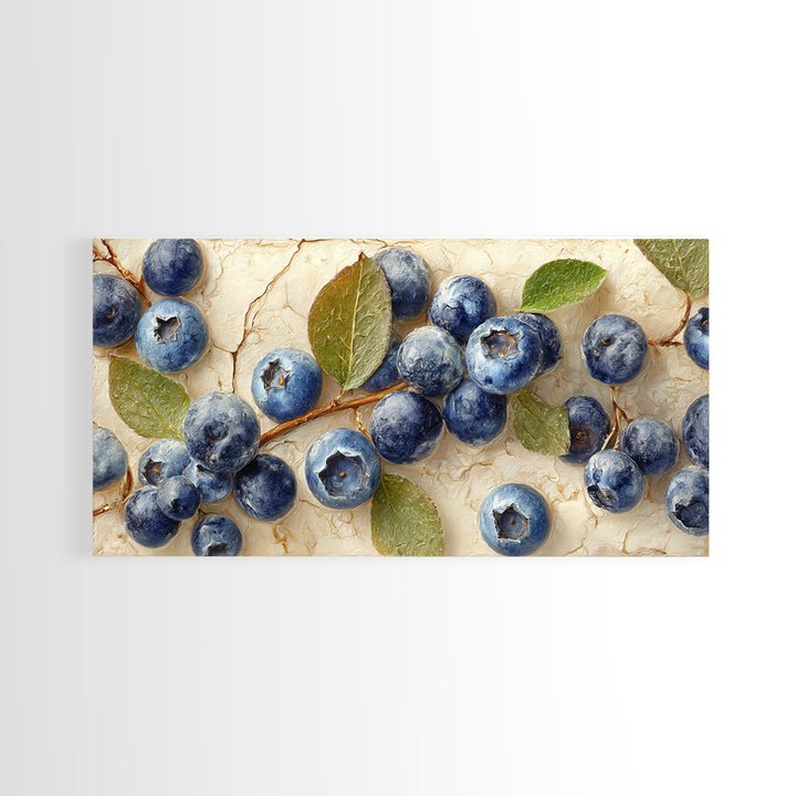 Blueberry Galette with Rustic Farmhouse Texture Framed Canvas Print, Bakery Art, Digital Print, Bakery Decor, Patisserie, BAK-2x1-43