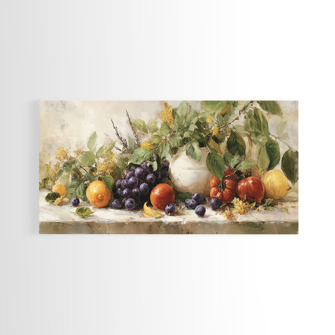 Blueberry Galette with Rustic Farmhouse Texture Framed Canvas Print, Bakery Art, Gallery Decor, Bakery Decor, Patisserie, BAK-2x1-67