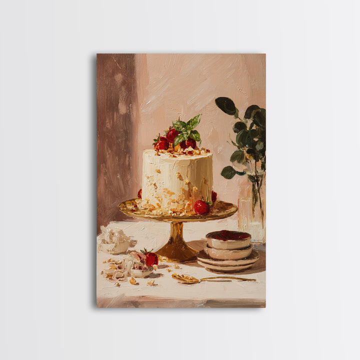 Parisian Dessert Poster Framed Canvas Print, Bakery Art, Bakery, Bakery Decor, Fine Art, Patisserie, Minimalist Decor, BAK-2x3-8