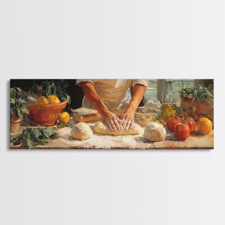 Baker Hands Shaping Dough Canvas Print, Bakery Art, Neutral Wall Art, Bakery Decor, Fine Art, Patisserie, Statement Artwork, BAK-3x1-33