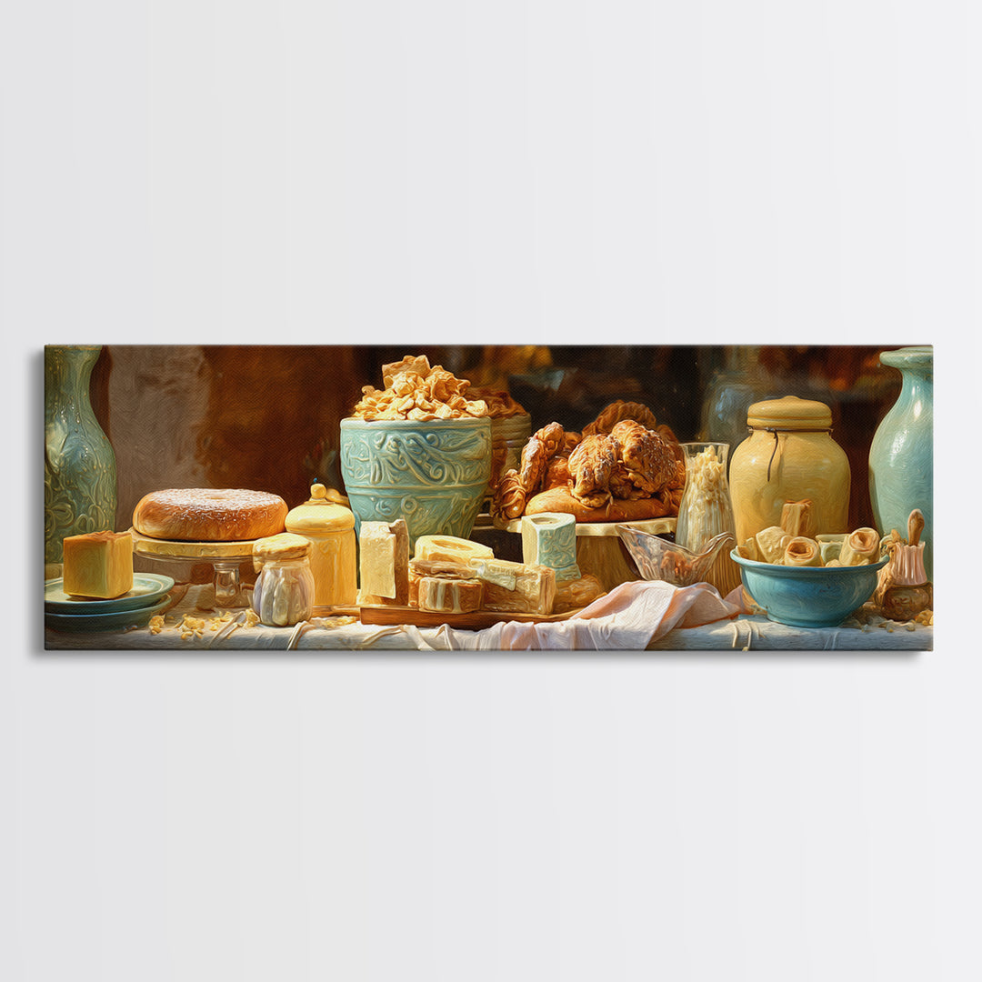 French Patisserie Window Display of Pastel Pastries Canvas Print, Bakery Art, Digital Download Art, Bakery Decor, Patisserie, BAK-3x1-66