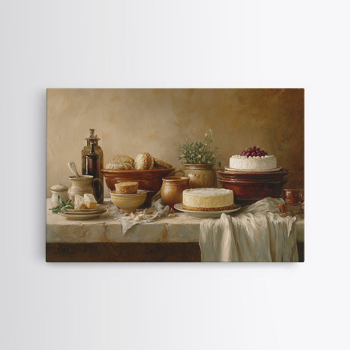 Parisian Dessert Poster Canvas Print, Bakery Art, French Wall Art, Bakery Decor, Fine Art, Patisserie, Room Decor, BAK-3x2-52
