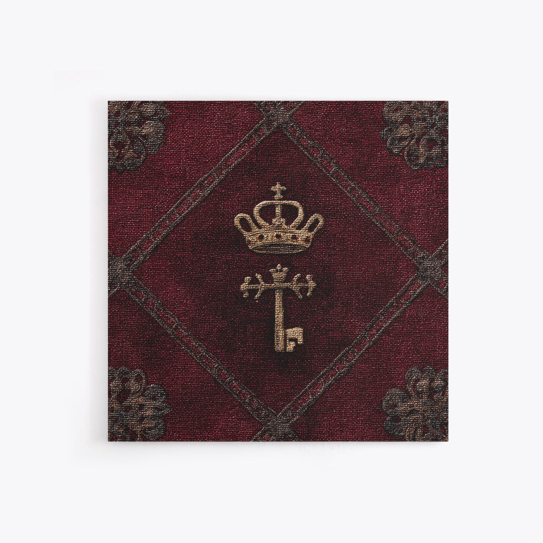 Dark Red Velvet Canvas Print, Baroque Art, Printable Wall Art, Living Room Decor, Fine Art, Ornate, Minimalist Wall Art, BAO-1x1-23