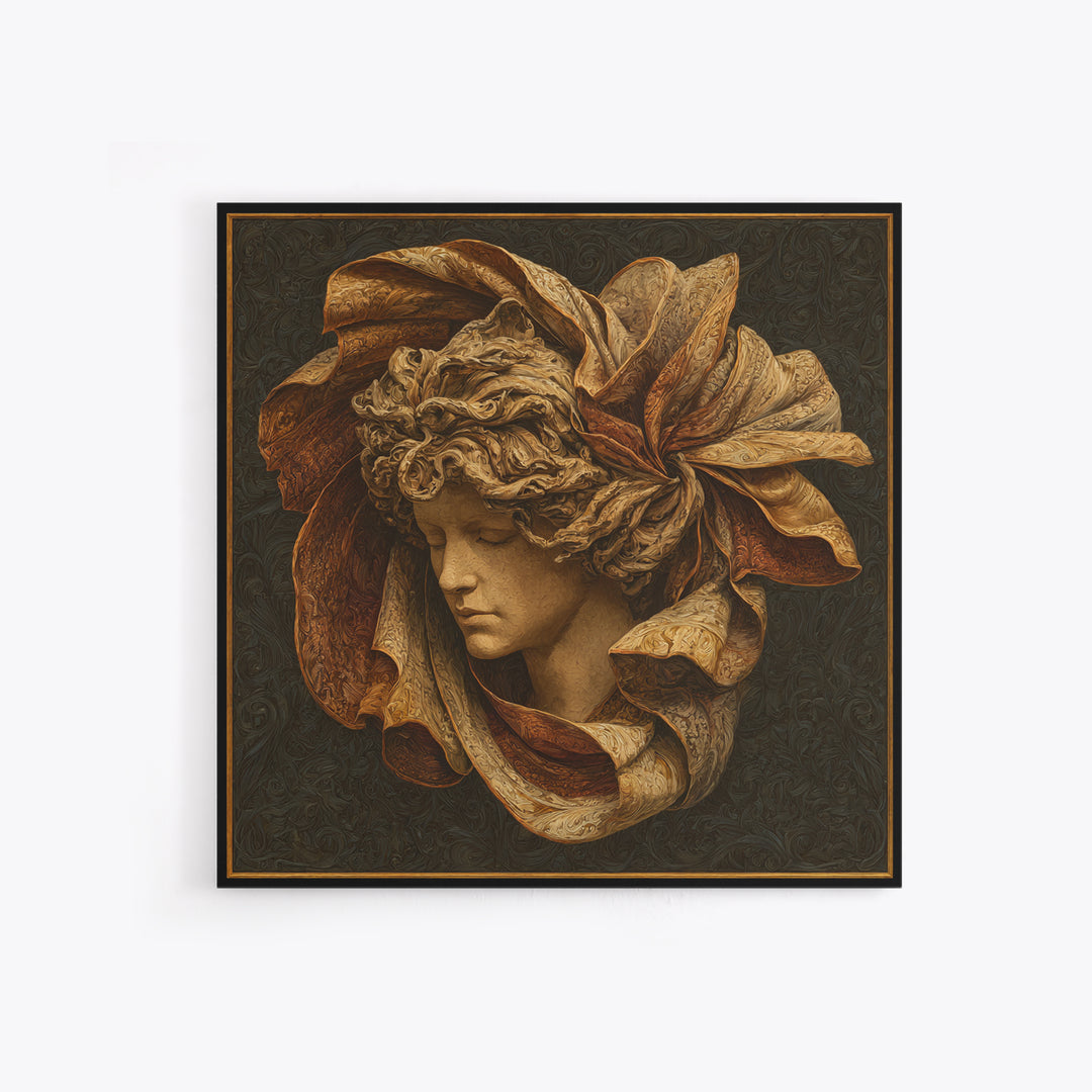 Mythic Goddess Figure Framed Canvas Print, Baroque Art, Eclectic Wall Art, Living Room Decor, Fine Art, Ornate, Gallery Decor, BAO-1x1-62