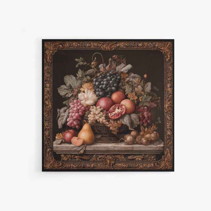 Lavish Banquet Fruit Composition Canvas Print, Baroque Art, Art Nouveau Decor, Living Room Decor, Fine Art, Ornate, Art Print, BAO-1x1-92