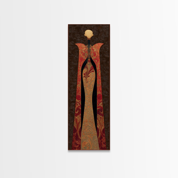 Mythic Goddess Figure Framed Canvas Print, Baroque Art, Eclectic Wall Art, Living Room Decor, Oil Painting, Ornate, BAO-1x3-50
