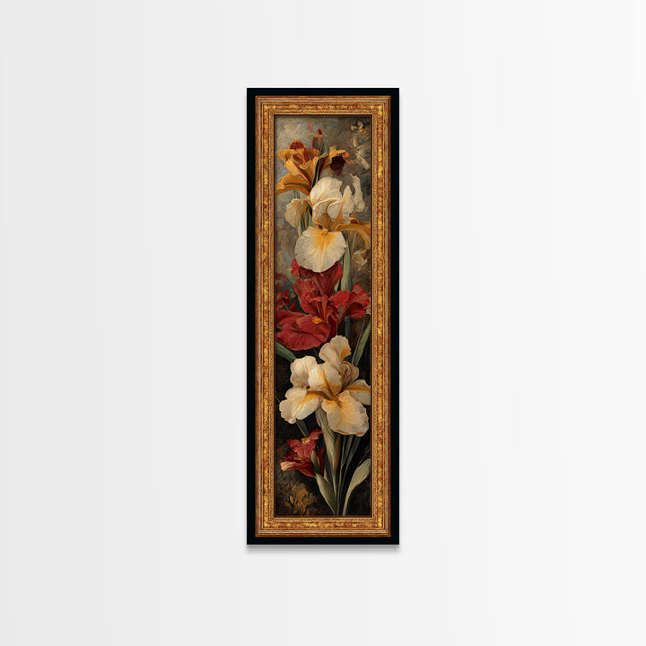Ornate Gold Frame Illusion Around a Botanical Canvas Print, Baroque Art, Maximalist Decor, Living Room Decor, Ornate, BAO-1x3-69