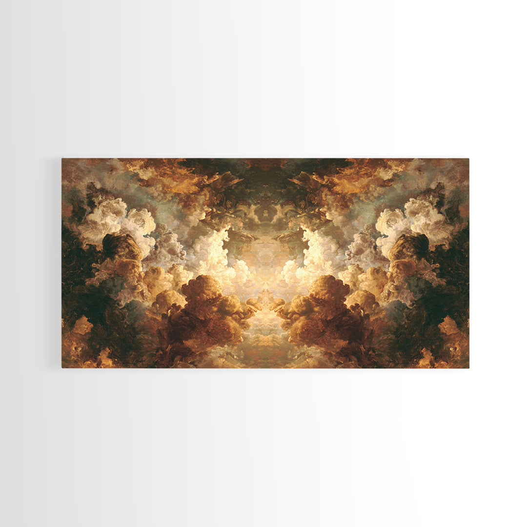 Angelic Hand Reaching Through Clouds Canvas Print, Baroque Art, Gallery Decor, Living Room Decor, Ornate, Minimalist Decor, BAO-2x1-41