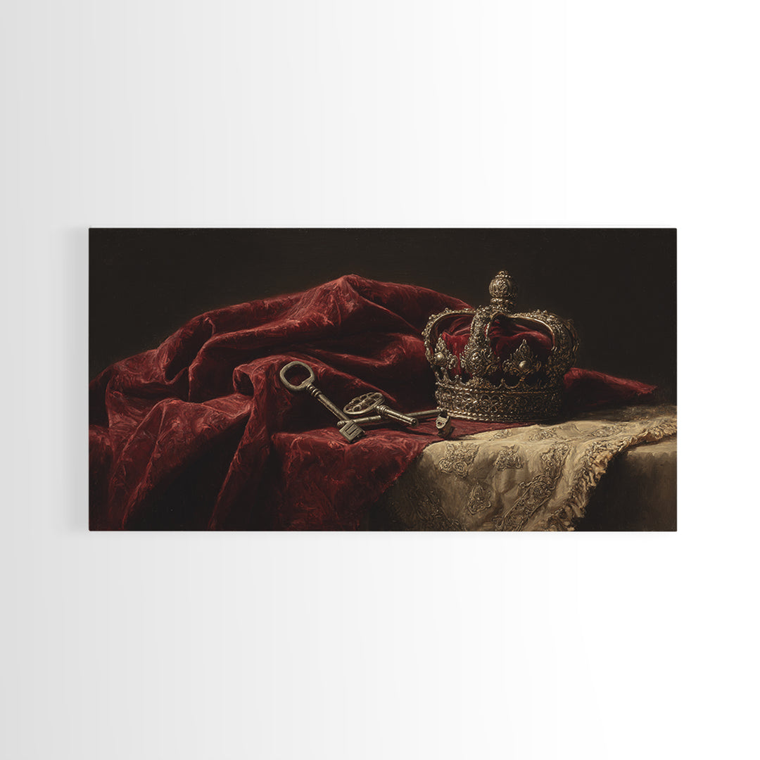 Dark Red Velvet Framed Canvas Print, Baroque Art, Contemporary Art, Living Room Decor, Fine Art, Ornate, 3d Wall Art, BAO-2x1-43