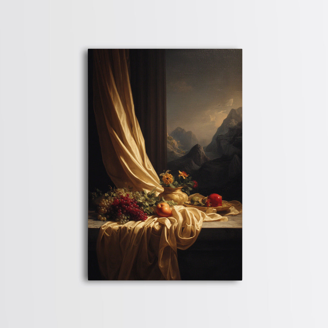 Theatrical Stormy Landscape Canvas Print, Baroque Art, Fine Art Print, Living Room Decor, Fine Art, Ornate, Painting, BAO-2x3-66