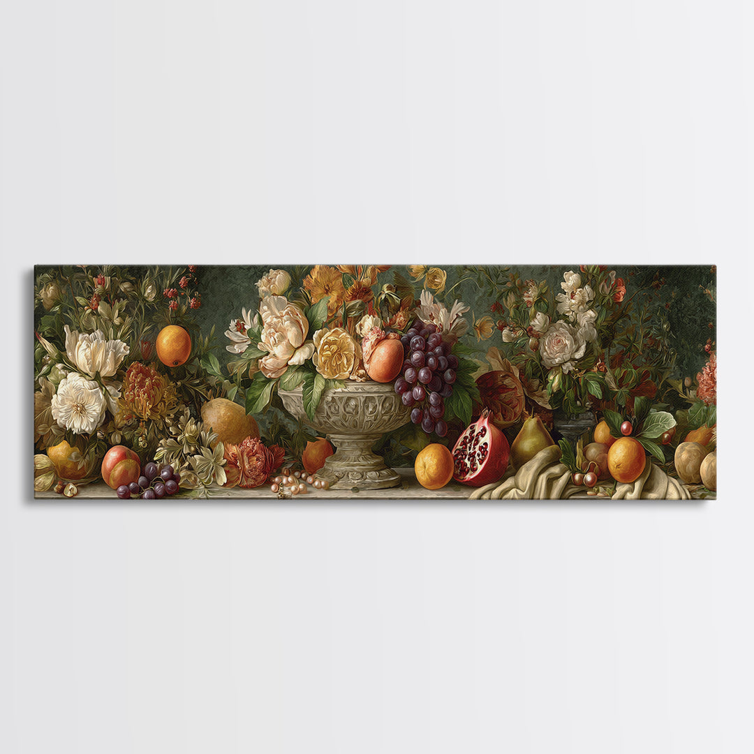 Ornamental Shell and Pearl Composition Canvas Print, Baroque Art, Minimalist Decor, Living Room Decor, Fine Art, Ornate, BAO-3x1-38