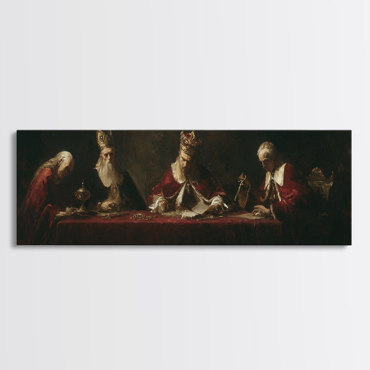 Dark Red Velvet Framed Canvas Print, Baroque Art, Contemporary Art, Living Room Decor, Fine Art, Ornate, 3d Wall Art, BAO-3x1-87