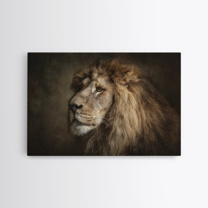 Royal Lion Portrait Canvas Print, Baroque Art, Art, Living Room Decor, Fine Art, Ornate, Modern Wall Art, Living Room Wall Art, BAO-3x2-21