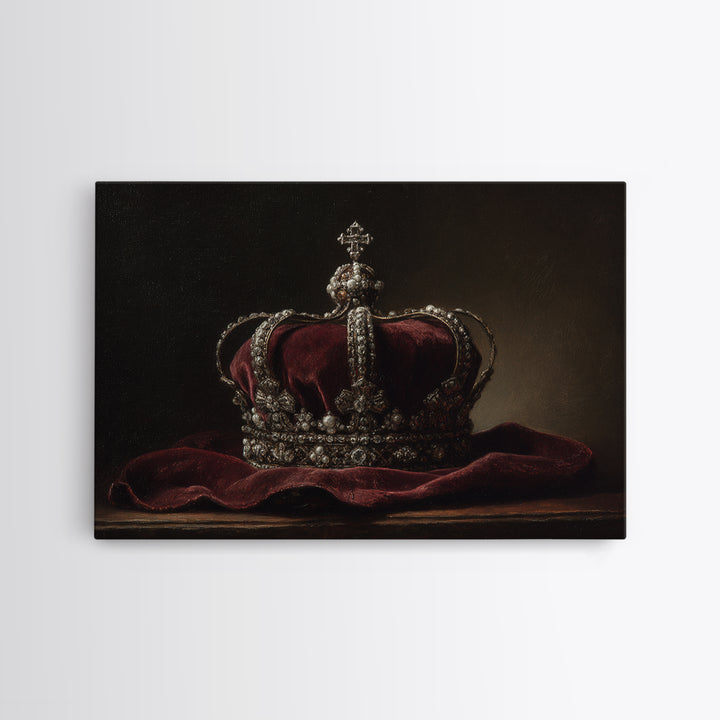 Dark Red Velvet Framed Canvas Print, Baroque Art, Textured Painting, Living Room Decor, Fine Art, Ornate, Printable Art, BAO-3x2-27