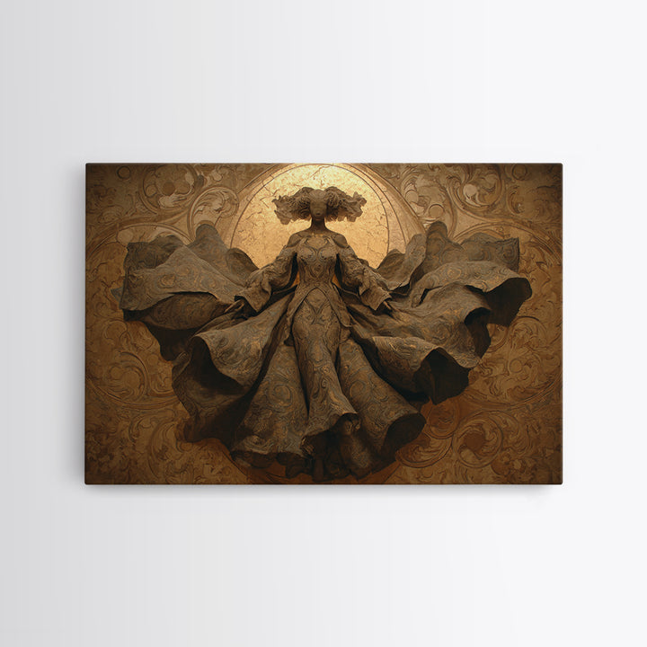 Mythic Goddess Figure Canvas Print, Baroque Art, Art, Living Room Decor, Oil Painting, Ornate, Modern Wall Art, BAO-3x2-42