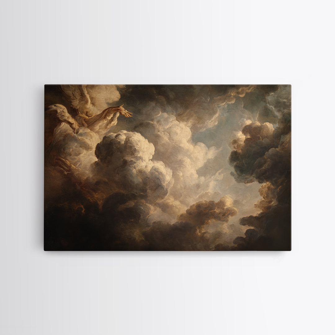 Angelic Hand Reaching Through Clouds Canvas Print, Baroque Art, Printable Art, Living Room Decor, Ornate, Gallery Wall, BAO-3x2-49