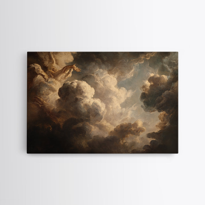 Angelic Hand Reaching Through Clouds Canvas Print, Baroque Art, Printable Art, Living Room Decor, Ornate, Gallery Wall, BAO-3x2-49