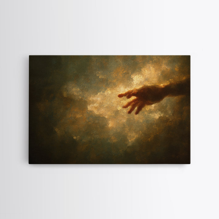 Angelic Hand Reaching Through Clouds Canvas Print, Baroque Art, Printable Art, Living Room Decor, Ornate, Gallery Wall, BAO-3x2-73