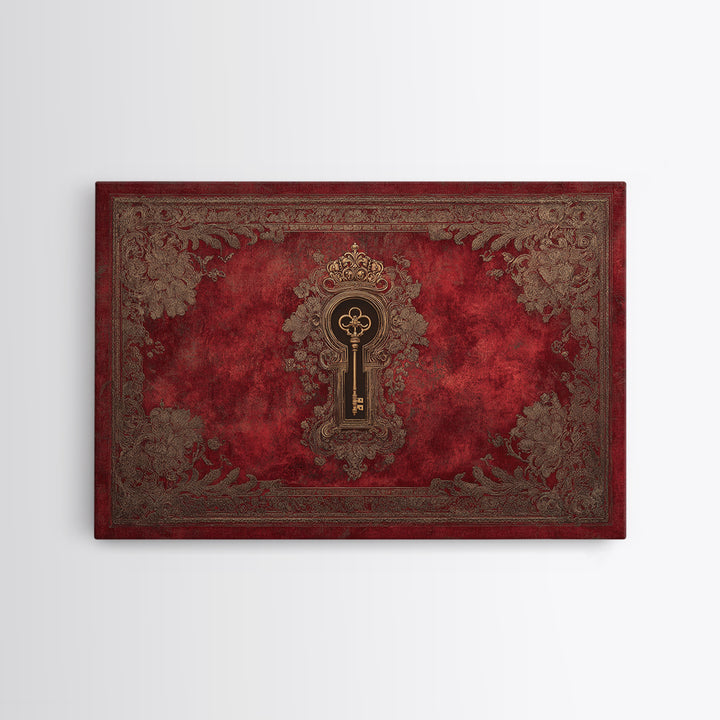 Dark Red Velvet Framed Canvas Print, Baroque Art, Eclectic Wall Art, Living Room Decor, Fine Art, Ornate, Gallery Decor, BAO-3x2-99