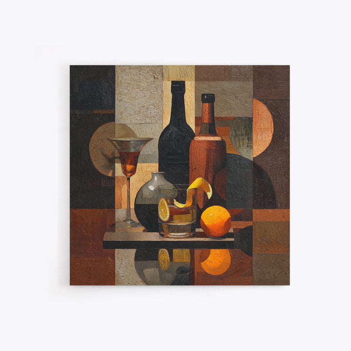 Retro Happy Hour Poster Framed Canvas Print, Bar Art, Digital Print, Bar Decor, Fine Art, Coffee Wall Art, Living Room Art, BAR-1x1-56