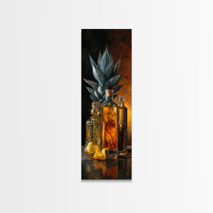 Tequila Agave Plant Study Canvas Print, Bar Art, Bar Cart, Bar Decor, Fine Art, Kitchen Print, Coffee Wall Art, BAR-1x3-48
