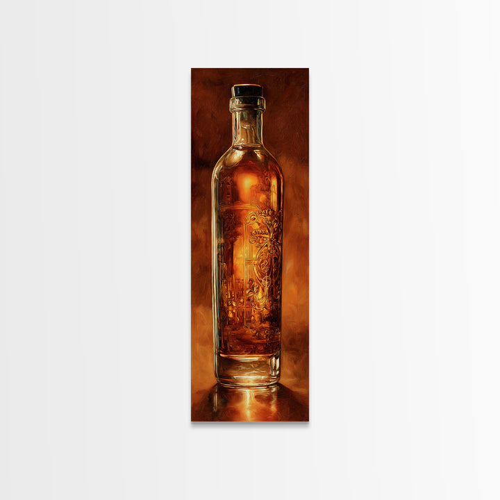 Sailor Tattoo Rum Bottle Illustration Framed Canvas Print, Bar Art, Neutral Decor, Bar Decor, Fine Art, Home Decor, BAR-1x3-75