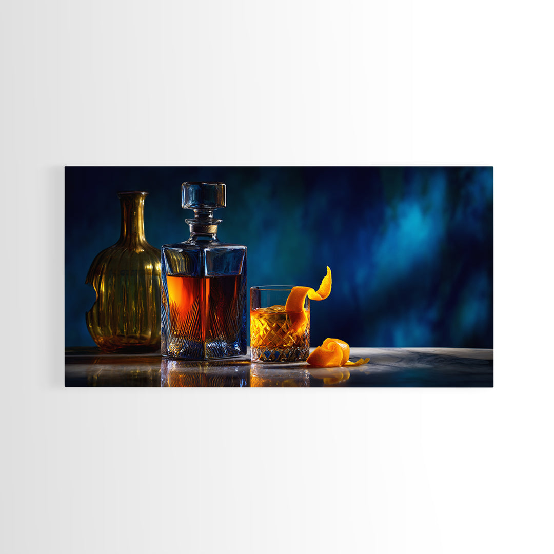Old Fashioned Cocktail Canvas Print, Bar Art, Canvas Wall Art, Bar Decor, Oil Painting, Funky Wall Art, Bar Signs, BAR-2x1-21