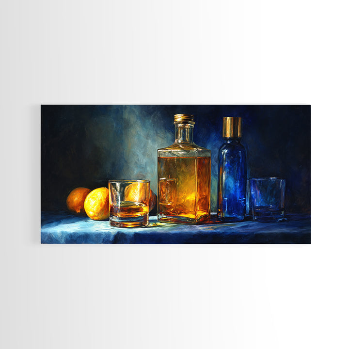 Smoked Glassware Study Framed Canvas Print, Bar Art, Gallery Decor, Bar Decor, Fine Art, Wall Art, Home Decor, BAR-2x1-67